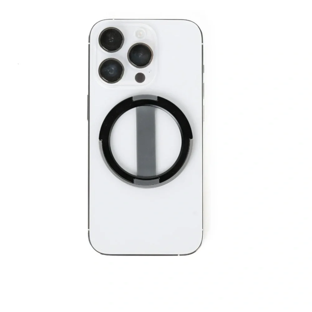 Phone Grip + Stand Universal Compatibility black and gray.